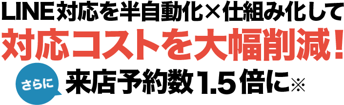 LINE対応を半自動化×仕組み化して対応コストを大幅削減！さらに来店予約数1.5倍に※